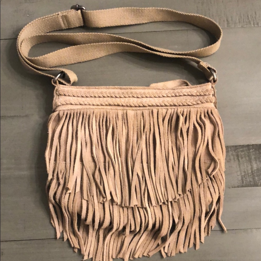 American Eagle Tan Fringe Crossbody Bag